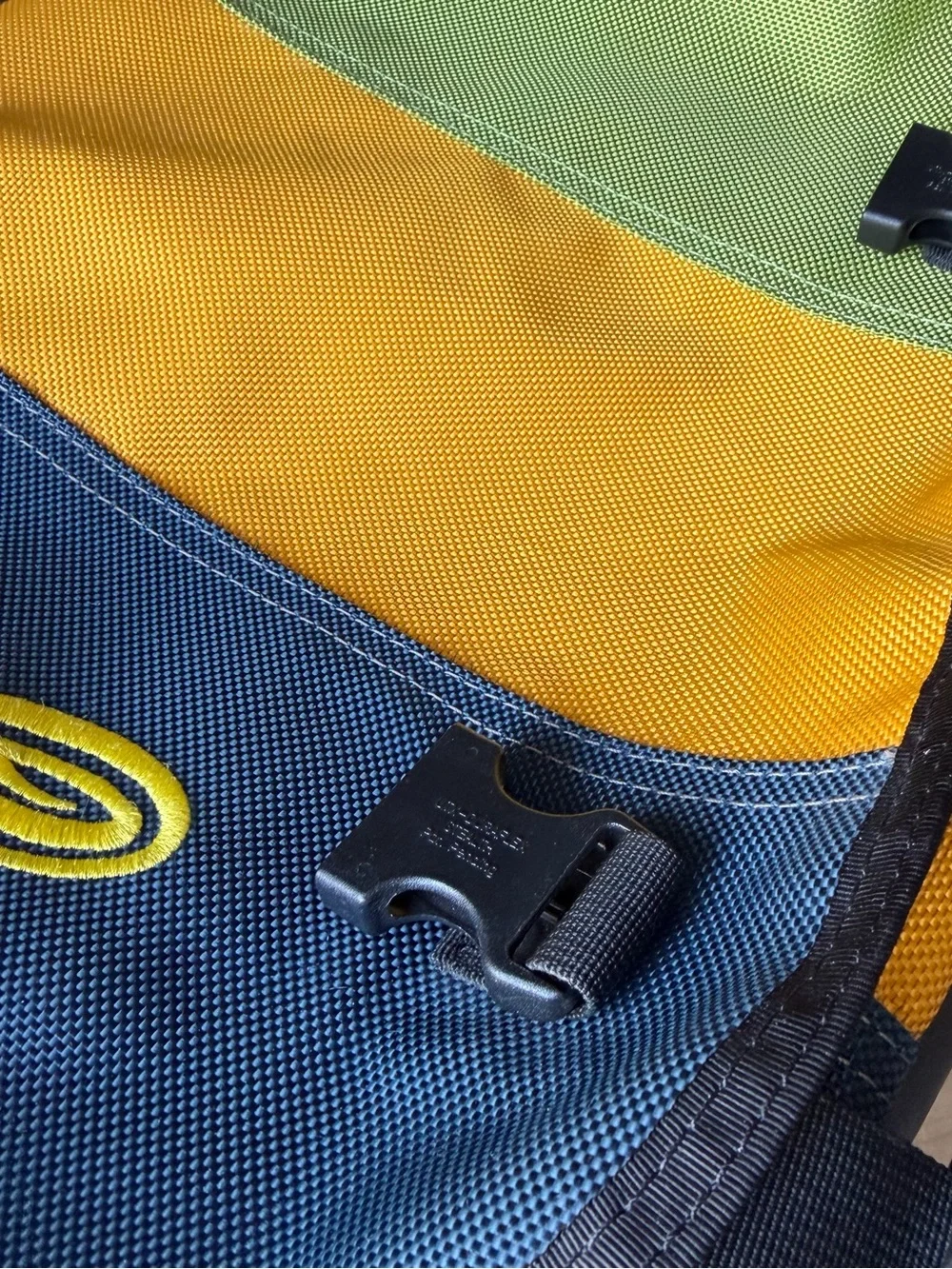 Timbuk2 Tri-Panel Messenger Bag in Lime, Gold, and Slate